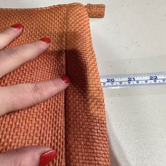 NWT Earth‎ Axxessories Womens Woven Double Handle Tote Shoulder Bag Burnt Orange - Picture 10 of 14